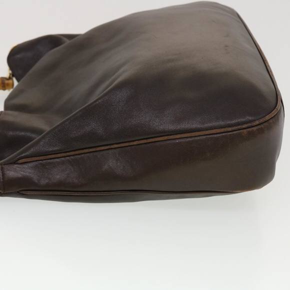 GUCCI Bamboo Hand Bag Leather 2way Black 001.2852.1577.0 Auth bs5868 - Picture 4 of 16